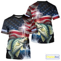 Custom Patrotic Crappie Long Sleeve Hooded Fishing, Faith Crappie Fishing