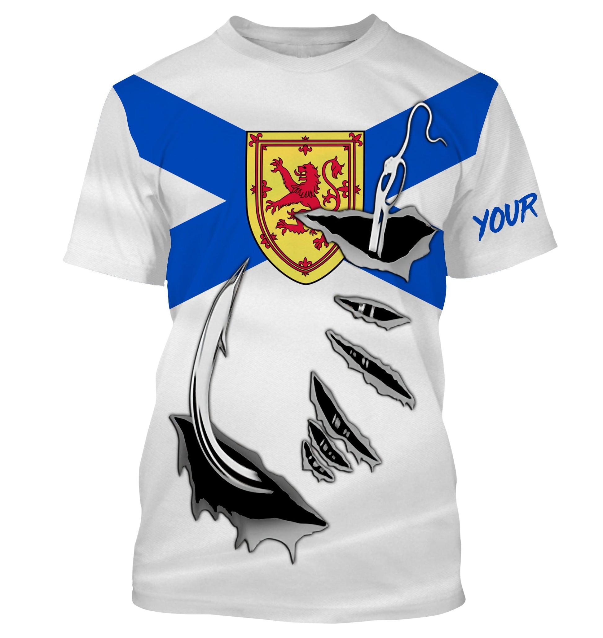 Fish hook Nova Scotia flag Custom Long sleeve Fishing and women