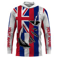 HI Fishing 3D Fish Hook Hawaiian Flag UV protection quick-dry Custom long sleeves personalized fishing apparel gift for Fishing lovers IPHW516