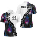 Blue And Purple Flame Dartboad Custom Dart Quarter-Zip, Dart Tournament Team