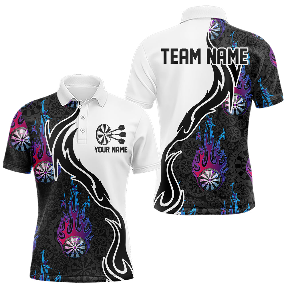 Blue And Purple Flame Dartboad Custom Dart Quarter-Zip, Dart Tournament Team