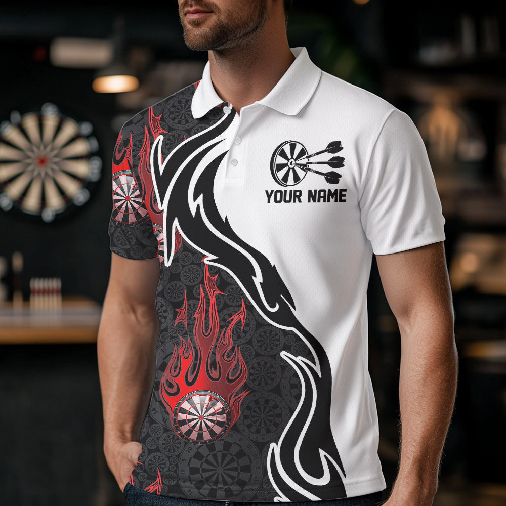 Black And Red Flame Dartboad Custom Dart Quarter-Zip, Dart Tournament Team