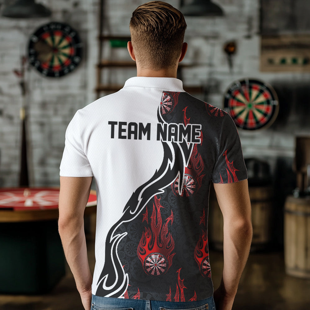 Black And Red Flame Dartboad Custom Dart Quarter-Zip, Dart Tournament Team