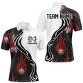 Black And Red Flame Dartboad Custom Dart Quarter-Zip, Dart Tournament Team