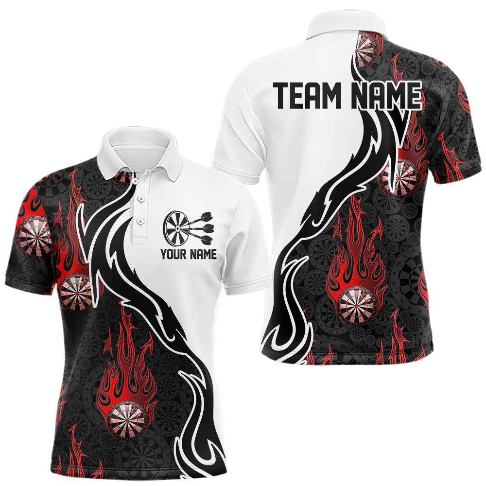 Black And Red Flame Dartboad Custom Dart Quarter-Zip, Dart Tournament Team