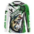 Largemouth Bass Custom Long Sleeve Tournament Fishing, Bass Fishing | Green