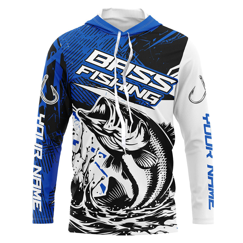 Personalized Bass Fishing, Bass Long Sleeve Tournament Fishing Fishing Gifts | Blue