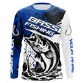 Personalized Bass Fishing, Bass Long Sleeve Tournament Fishing Fishing Gifts | Blue