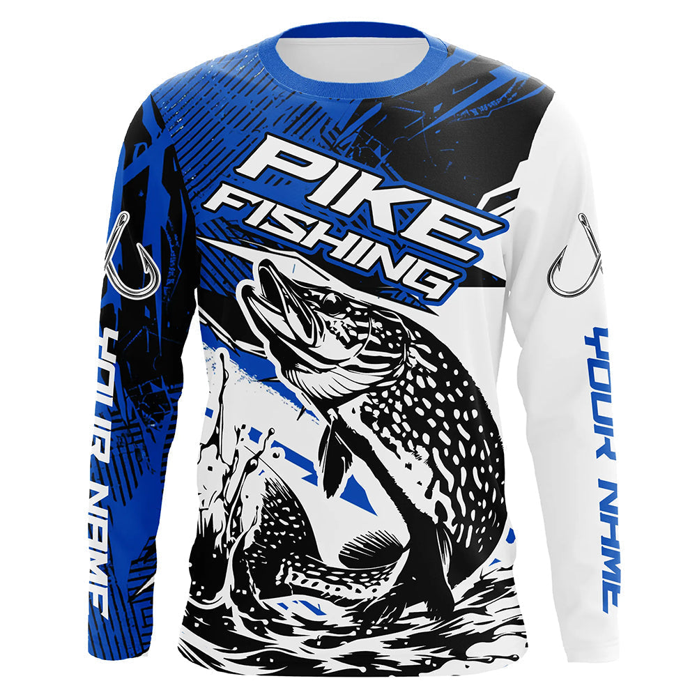 Personalized Pike Fishing, Pike Long Sleeve Tournament Fishing Fishing Gifts | Blue