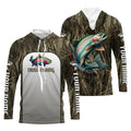 Rainbow Trout Fishing Grass Camo Custom Long Sleeve Fishing, Trout Tournament Fishing