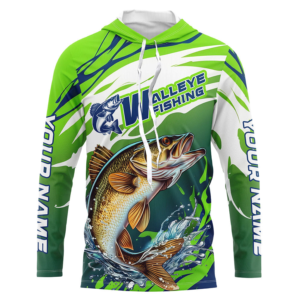 Personalized Walleye Fishing, Walleye Fishing Long Sleeve Tournament Fishing