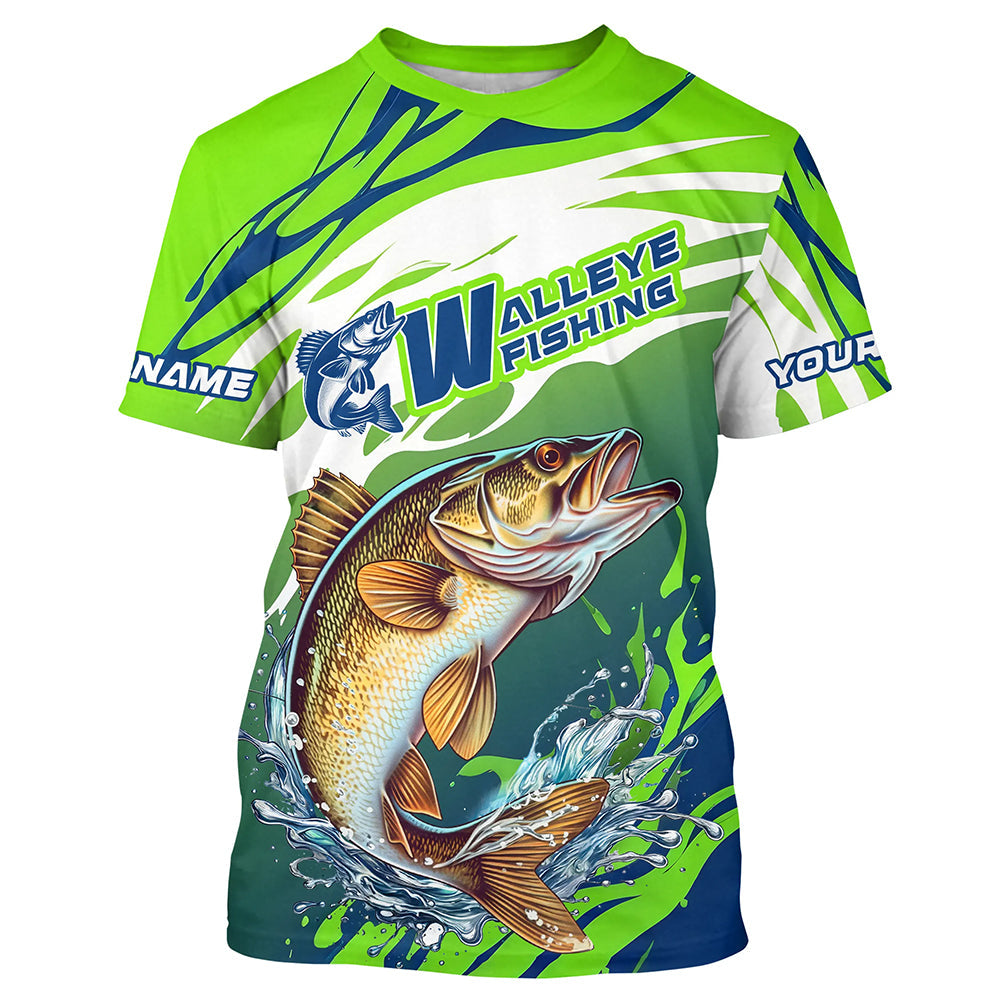 Personalized Walleye Fishing, Walleye Fishing Long Sleeve Tournament Fishing