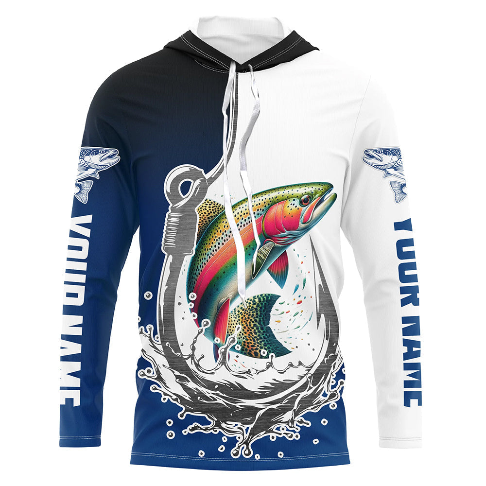 Fishing Hook Rainbow Trout Custom Long Sleeve Tournament Fishing, Trout Fly Fishing