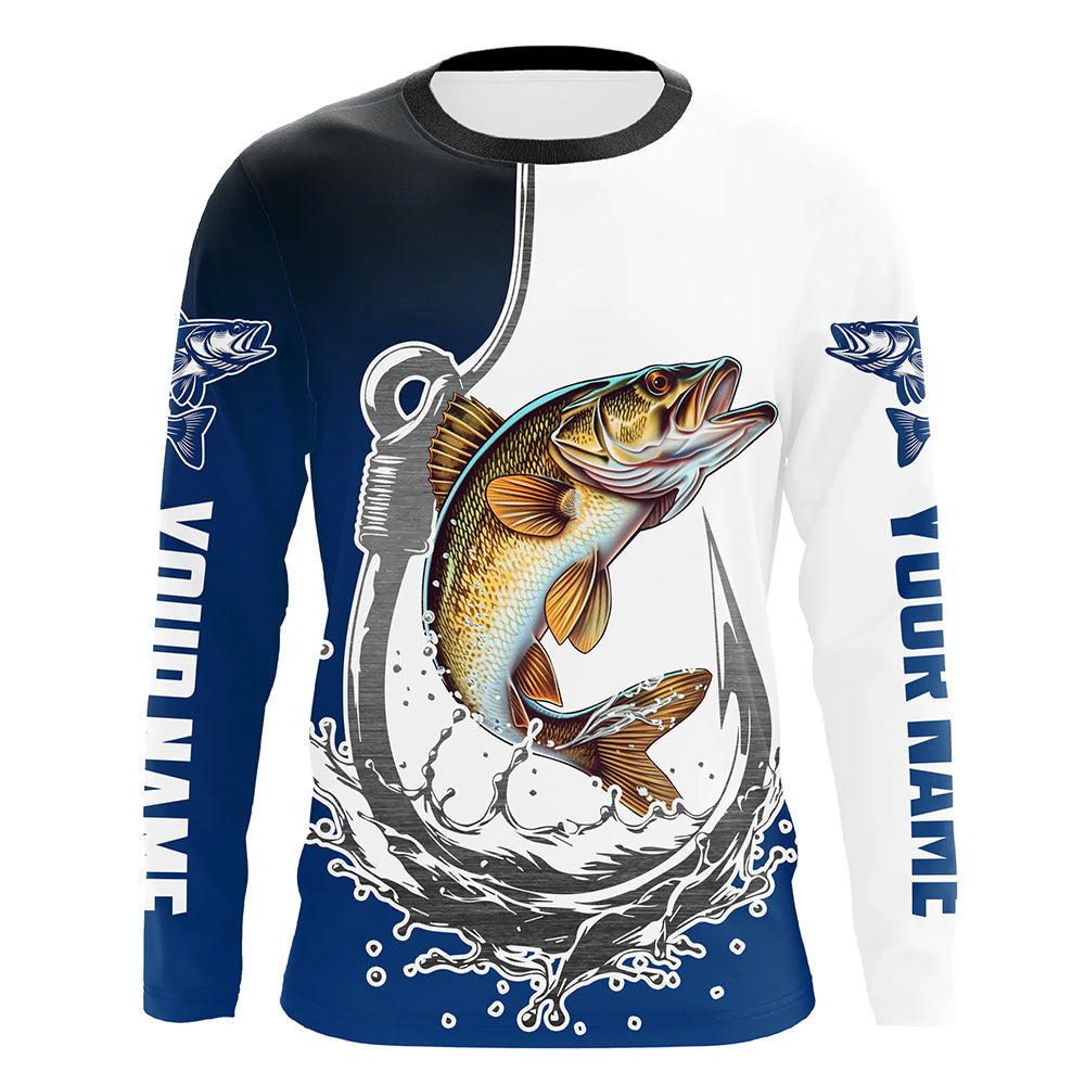 Fishing Hook Custom Walleye Long Sleeve Tournament Fishing, Walleye Fishing