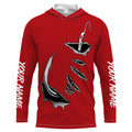 Fish hook Custom Red Long Sleeve performance Fishing Fishing