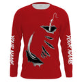 Fish hook Custom Red Long Sleeve performance Fishing Fishing