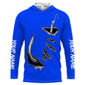 Fish hook Custom Blue Long Sleeve performance Fishing Fishing