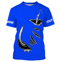 Fish hook Custom Blue Long Sleeve performance Fishing Fishing