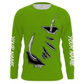 Fish hook Custom Green Long Sleeve performance Fishing Fishing