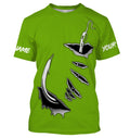 Fish hook Custom Green Long Sleeve performance Fishing Fishing