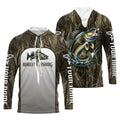 Walleye Fishing Grass Camo Custom Long Sleeve Fishing, Walleye Tournament Fishing