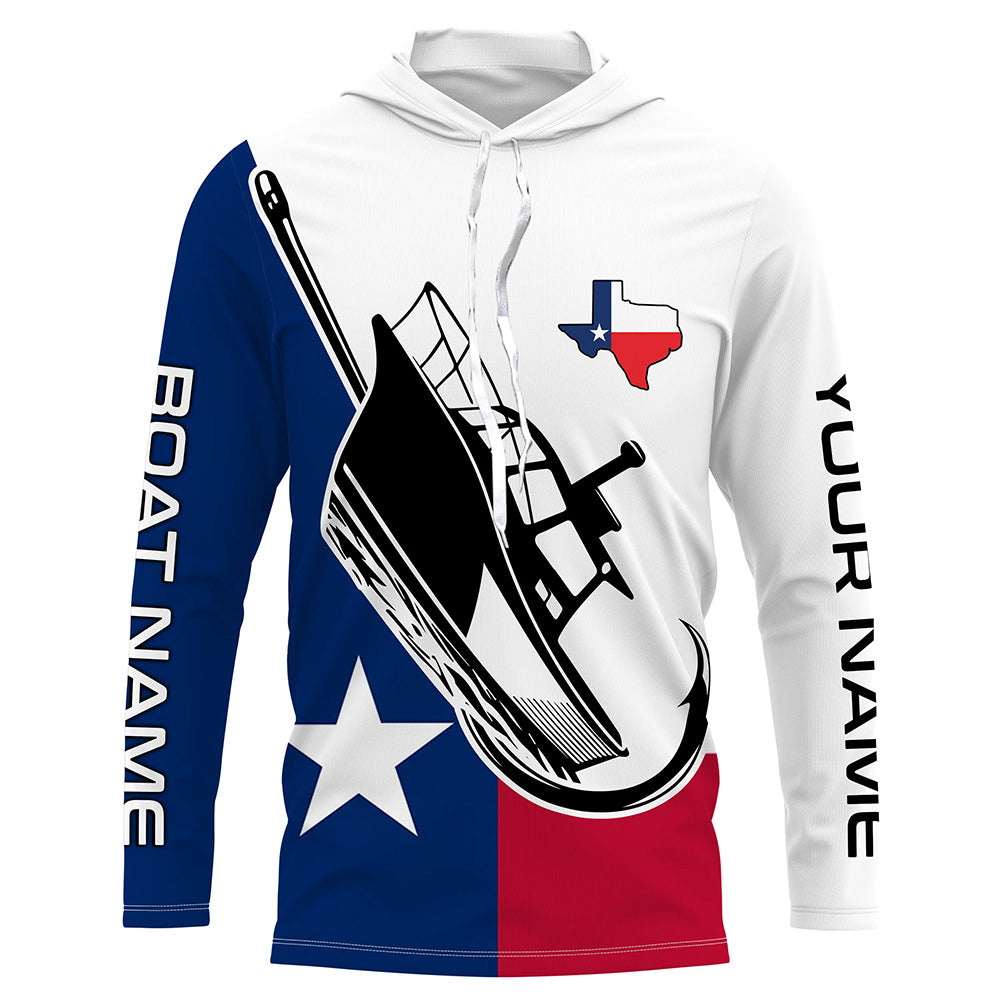 Custom Deep Sea Fishing With Boat Name, Texas Flag Saltwater Fishing