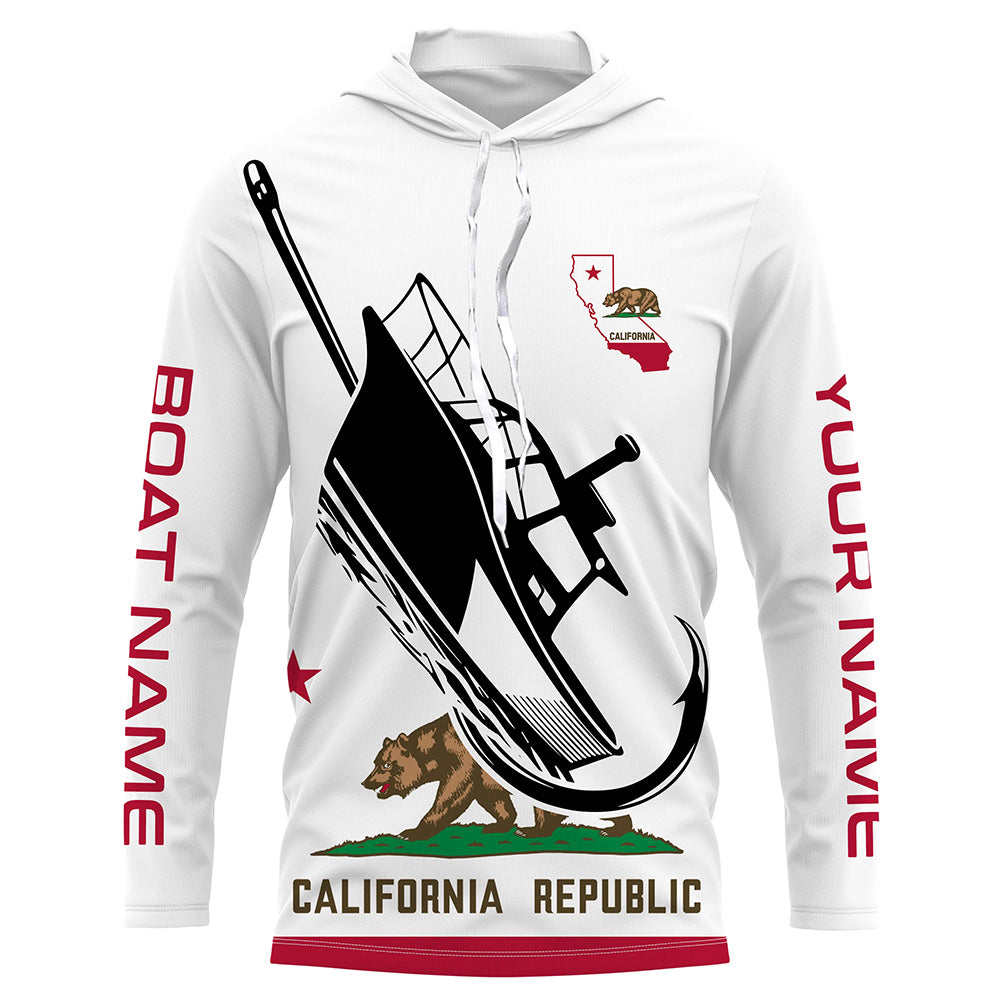 Custom Deep Sea Fishing With Boat Name, California Flag Saltwater Fishing