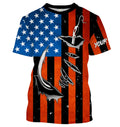 Personalized American Flag Fishing, Patriotic Fish hook Long sleeve performance Fishing