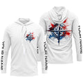 Red, White And Blue Compass Custom Performance Fishing, Patriotic Saltwater Fishing