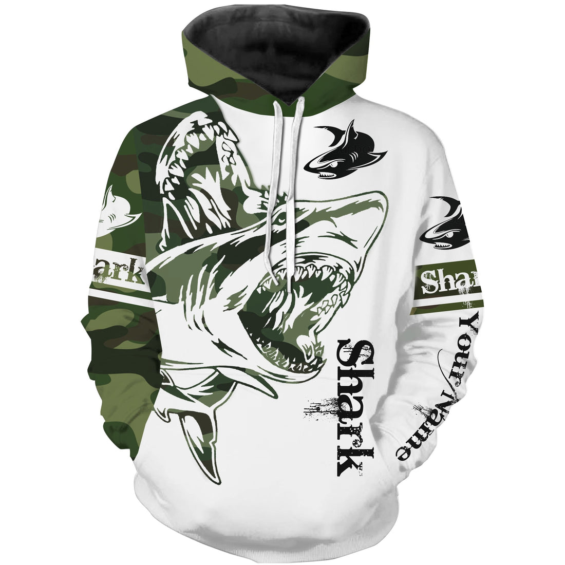 Shark Fishing Tattoo Green Camo Customize name 3D All over print NQS662