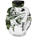 Shark Fishing Tattoo Green Camo Customize name 3D All over print NQS662