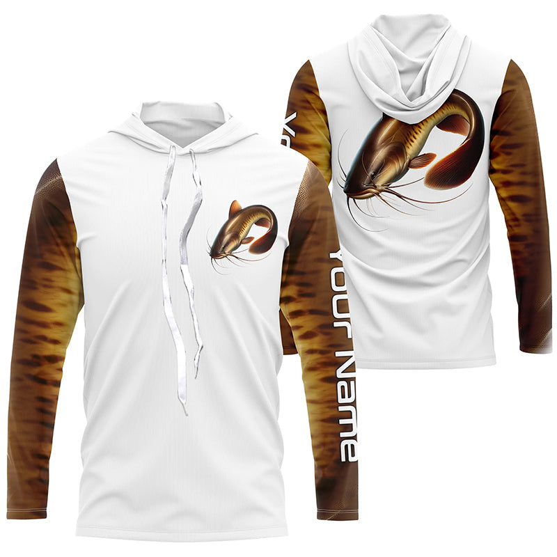 Custom Flathead Catfish Long Sleeve Tournament Fishing, Catfish Fishing Scales Fishing