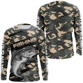 Walleye Fishing Camo Custom Long Sleeve, Patriotic Walleye Fishing