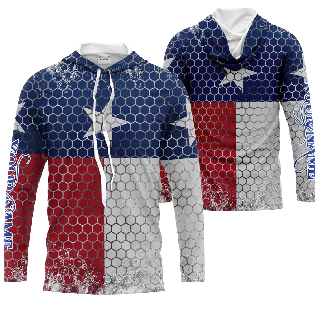 Texas Texas Flag Custom UV Long Sleeve Performance - Personalized Texas Clothing