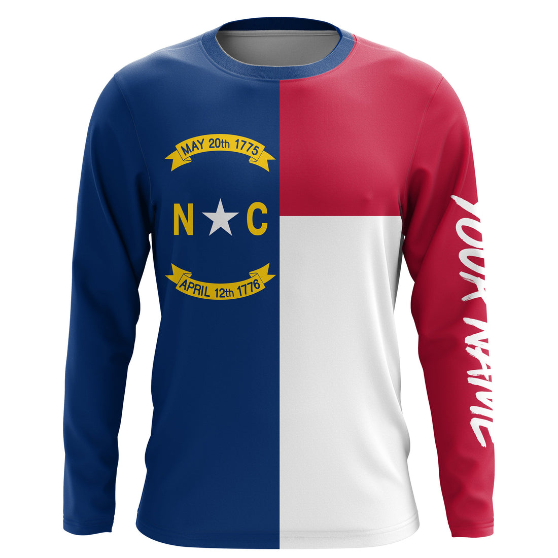 North Carolina Flag Customize UV Protection Long Sleeve Performance Personalized Patriotic Gifts - IPHW736