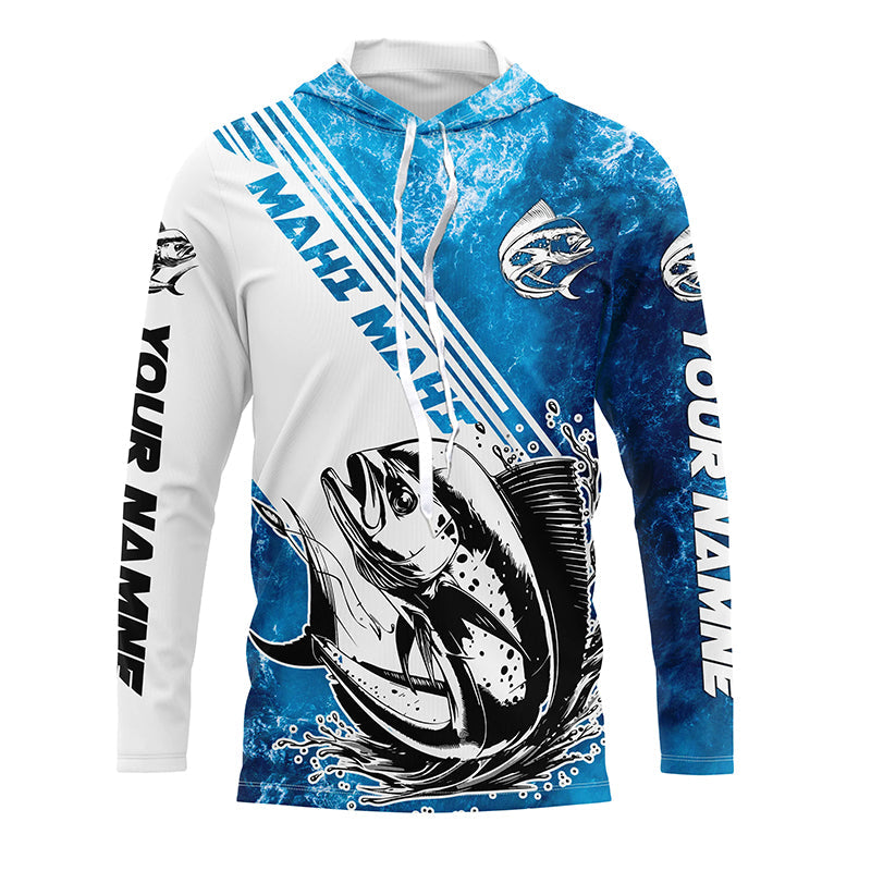 Mahi Mahi Fishing Custom Long Sleeve Performance, Saltwater Mahimahi Fishing