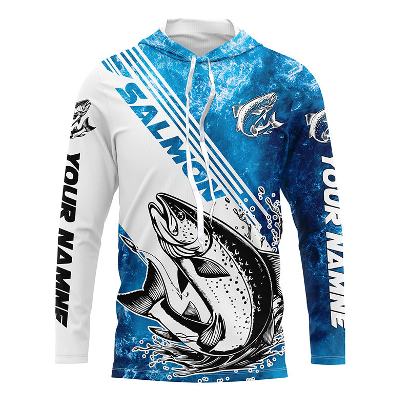 Chinook Salmon Fishing Custom Long Sleeve Performance, Saltwater Salmon Fishing