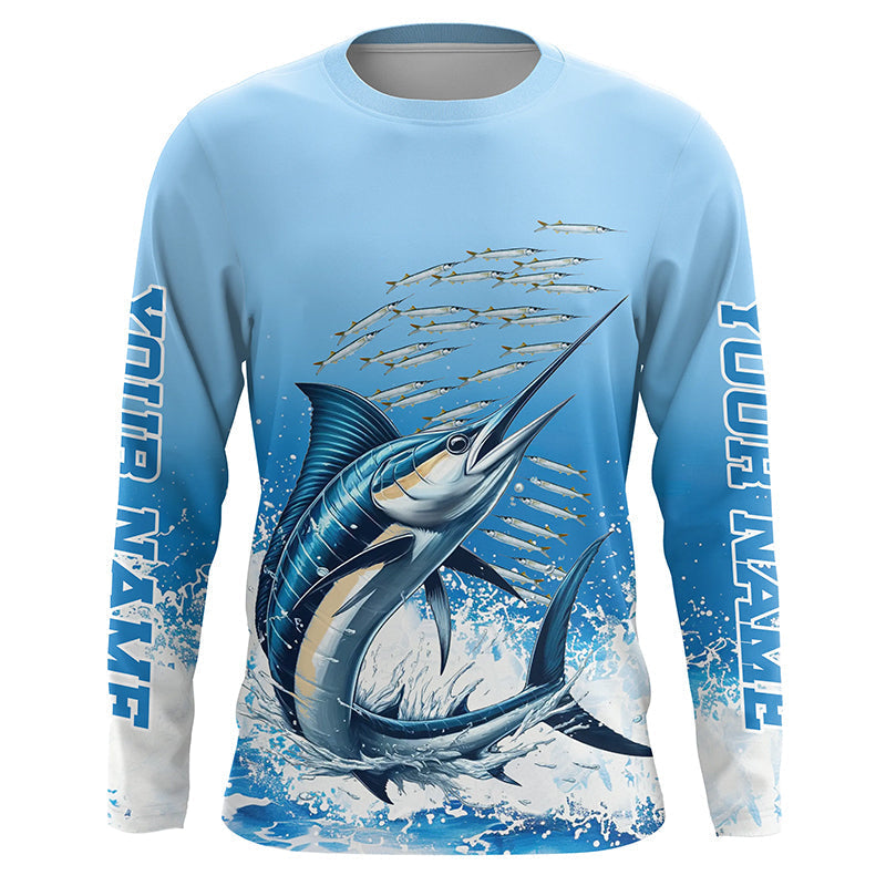Marlin Fishing Custom Long Sleeve Performance Fishing, Marlin Saltwater Fishing