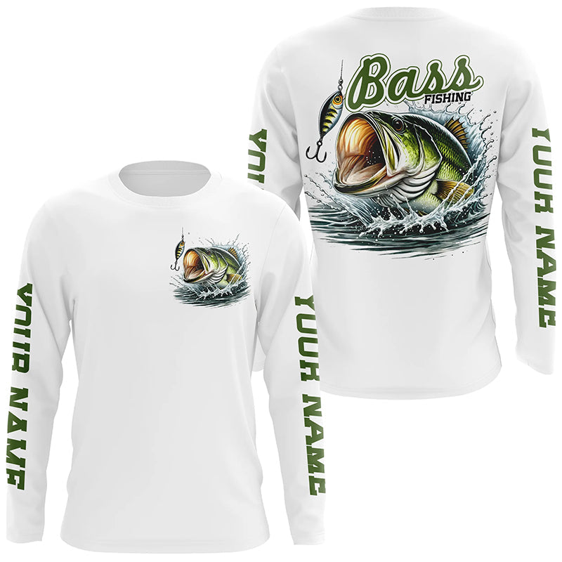 Personalized Largemouth Bass Fishing Long Sleeve Tournament Fishing, Bass Fishing