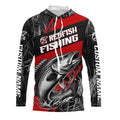 Black And Red Camo Redfish Long Sleeve Tournament Fishing, Custom Redfish Fishing