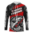 Black And Red Camo Striped Bass Long Sleeve Tournament Fishing, Custom Striper Fishing