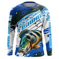 Custom Peacock Bass Fishing Blue Camo Long Sleeve, Peacock Bass Fishing