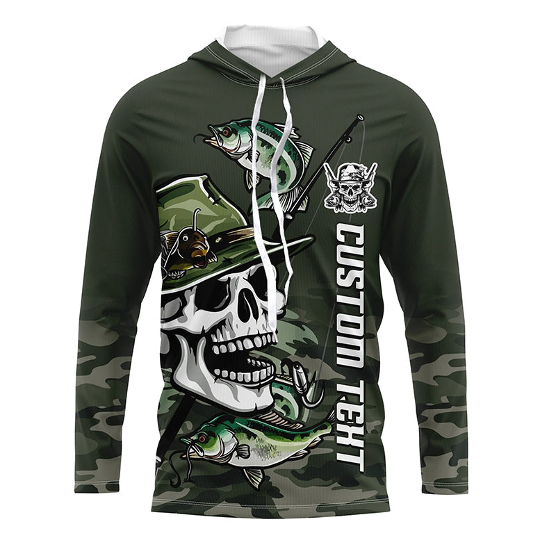 Skull Fisherman Custom Long Sleeve Tournament Fishing, Skull Performance Fishing