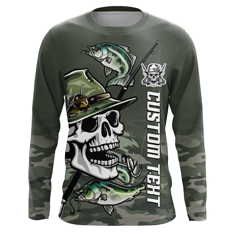 Skull Fisherman Custom Long Sleeve Tournament Fishing, Skull Performance Fishing