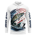 Personalized American Flag Pike Long Sleeve Fishing, Patriotic Pike Fishing