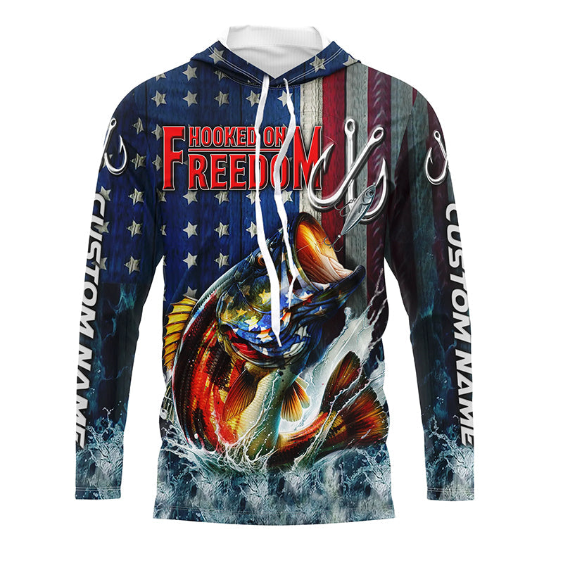 American Flag Bass Custom Fishing, Patriotic Bass Fishing, Women And Kid