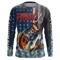 American Flag Bass Custom Fishing, Patriotic Bass Fishing, Women And Kid