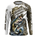 Custom Bass Fishing, Largemouth Bass Long Sleeve Fishing League | Grass Camo