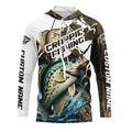 Custom Crappie Fishing, Crappie Long Sleeve Fishing League | Grass Camo