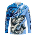 Custom Striped Bass Fishing Long Sleeve, Striper Saltwater Fishing | Blue Camo